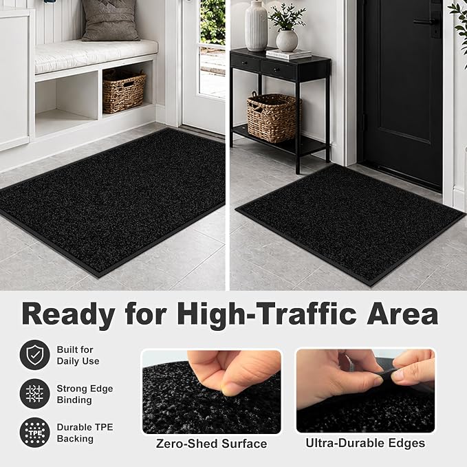 Super Absorbent Front Door Mat, 29.5" x 17", Non-Slip Washable Indoor Doormats - Image 7