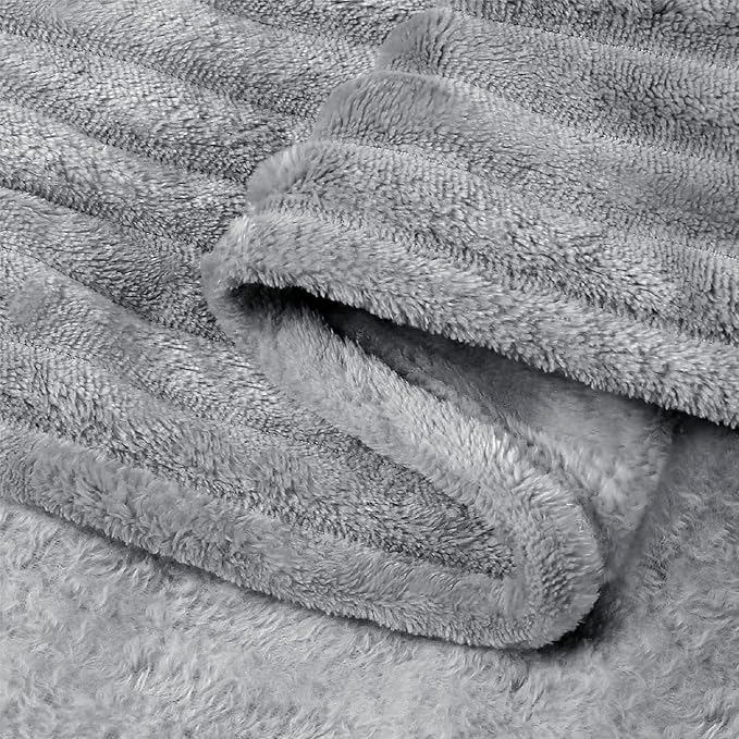 BEDELITE 3D Ribbed Jacquard Grey Blankets Queen Size - Image 4