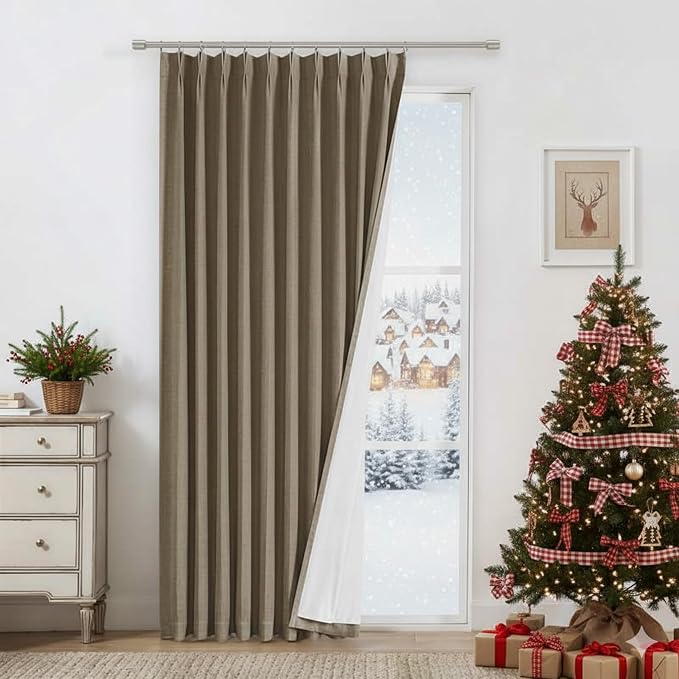 Vision Home Brown Pinch Pleated Full Blackout Curtains Linen Blended 60" Wide - Image 9