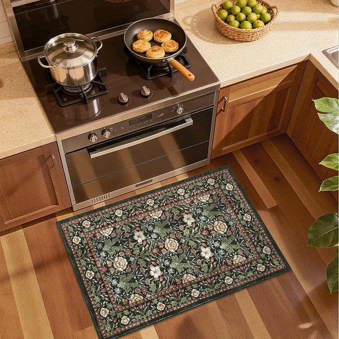 GarveeHome Small Forest Green Entryway Rug, 2x3 Washable Front Door Rug Indoor - Image 7