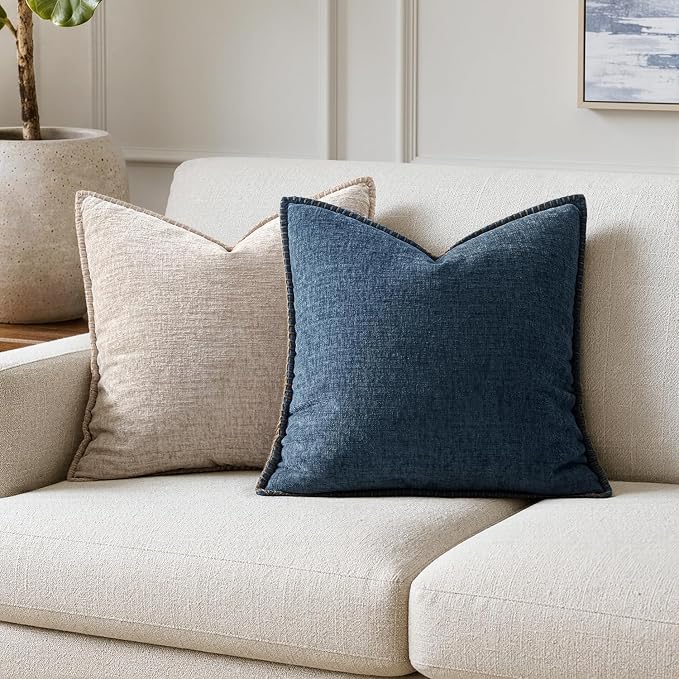 MIULEE Decorative Couch Throw Pillow Covers 18x18 Inch Dark Blue 2 Pack | - Image 4
