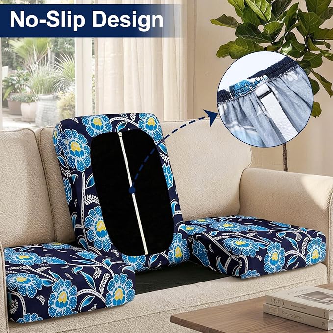 Smiry Waterproof Patio Cushion Covers, Stretch Outdoor Furniture Covers | Couch - Image 4