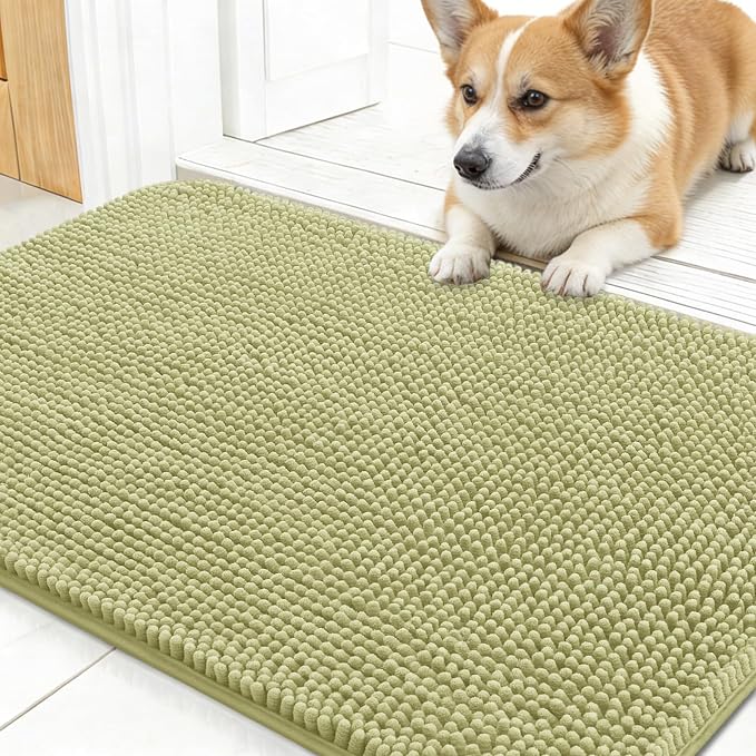 OLANLY Dog Door Mat for Muddy Paws 30x17, Super Absorbent Chenille Mud Mat | by OLANLY