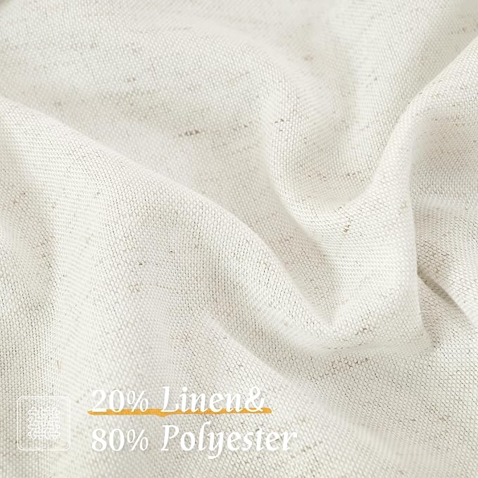Linen Semi Sheer Curtains 84 inch Long - Image 2
