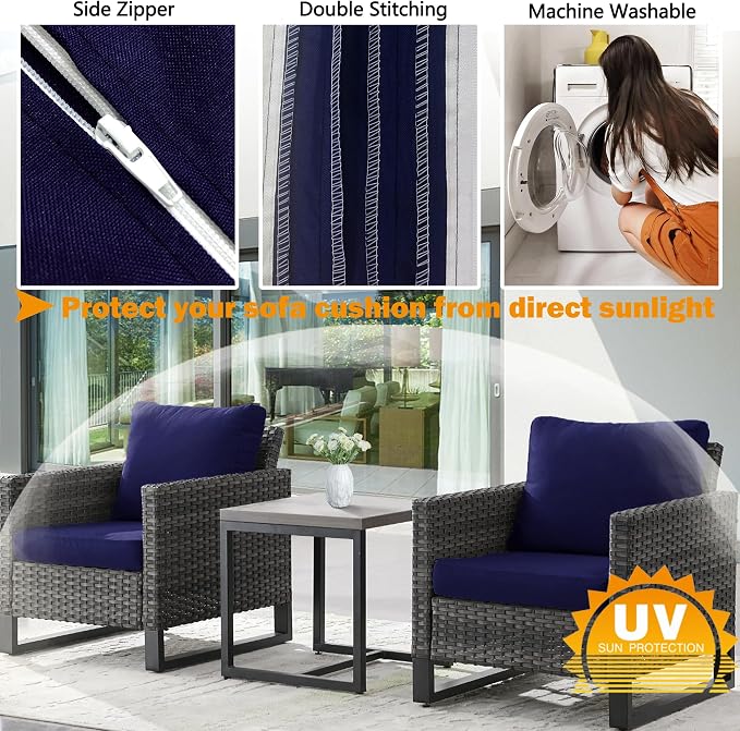 Sqodok Patio Cushion Cover 22x22 inch, Outdoor Seat Cushion Slip Cover - Image 4