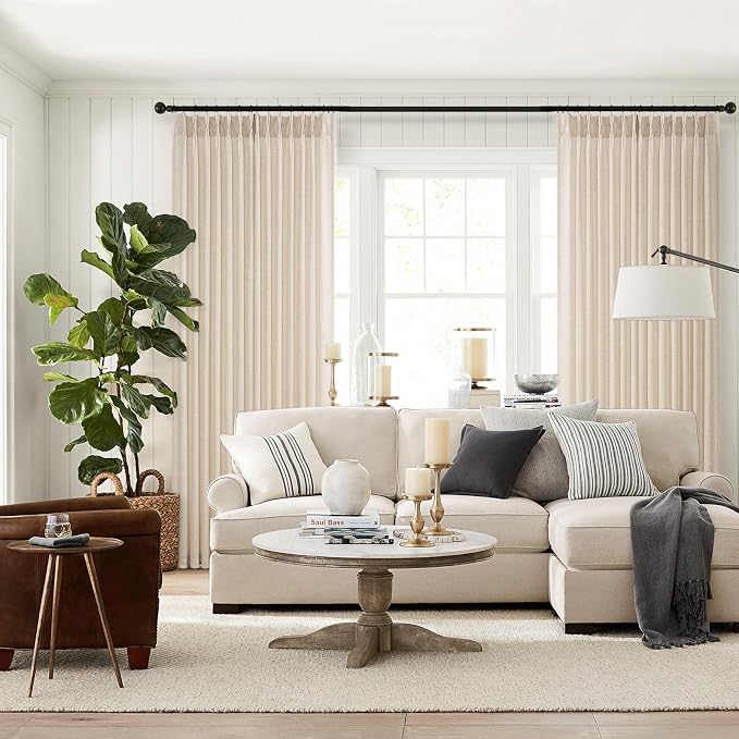 92 Inches Long Pinch Pleated Semi Sheer Curtains - Image 6