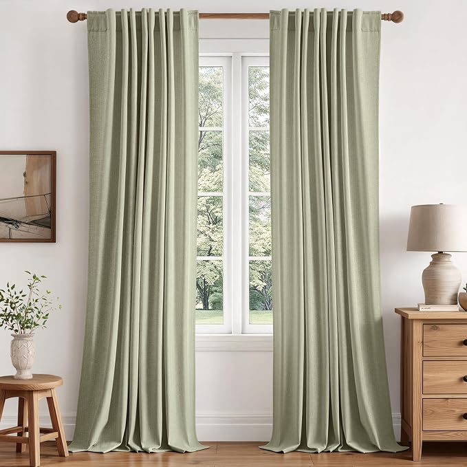 MIULEE 100% Blackout Linen Curtains by MIULEE