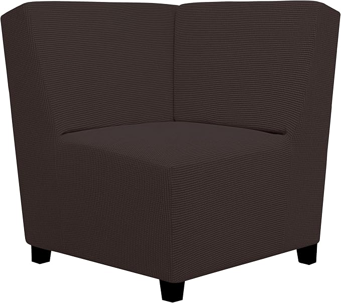 Easy-Going Stretch Soft Sectional Corner Sofa Couch Slipcover Chocolate | by Easy-Going