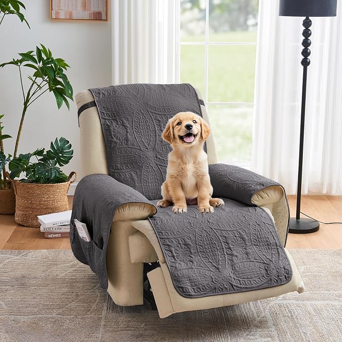 Quilted Recliner Chair Covers, Water-Repellent Recliner Slipcovers, Lazy Boy by Pamhaven