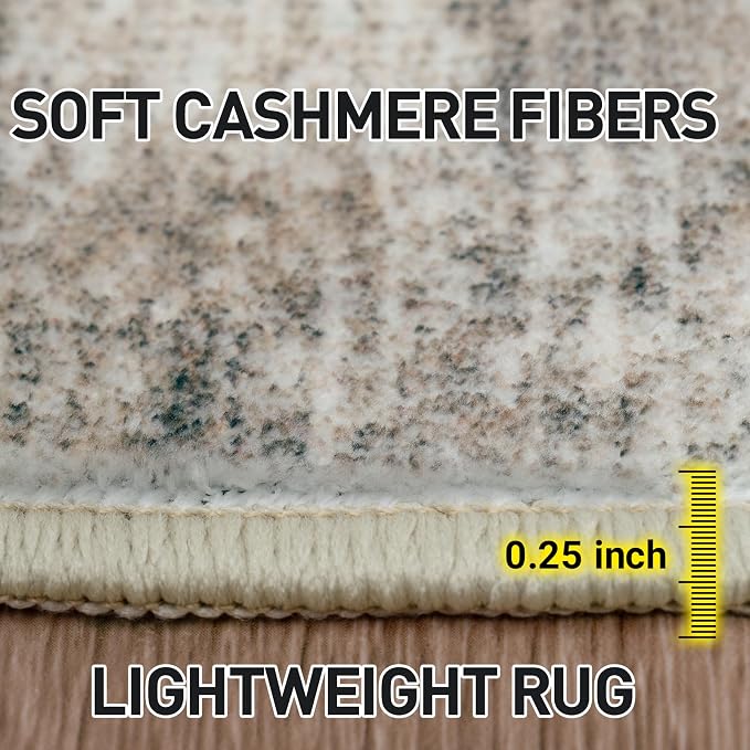 10x14 Area Rugs for Living Room: Washable Abstract Brown Black Carpet | - Image 8