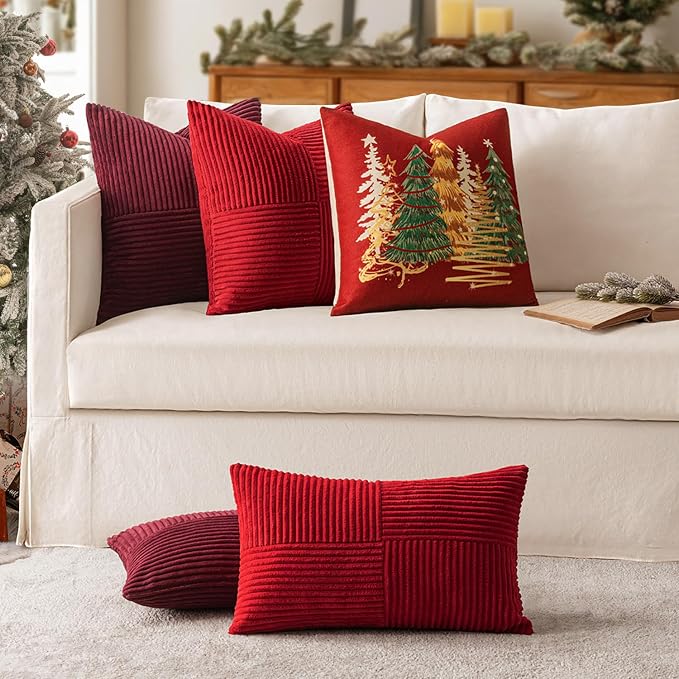 MIULEE Burgundy Decorative Throw Pillow Covers - Image 5