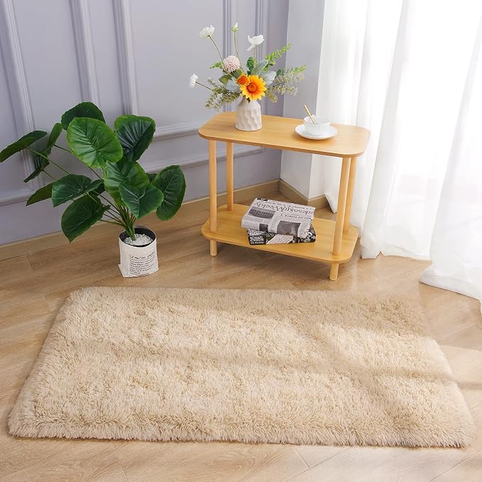 Chicrug Soft Runner Rug for Bedroom Living Room Plush Fluffy Rug 2x4 | Shag - Image 4
