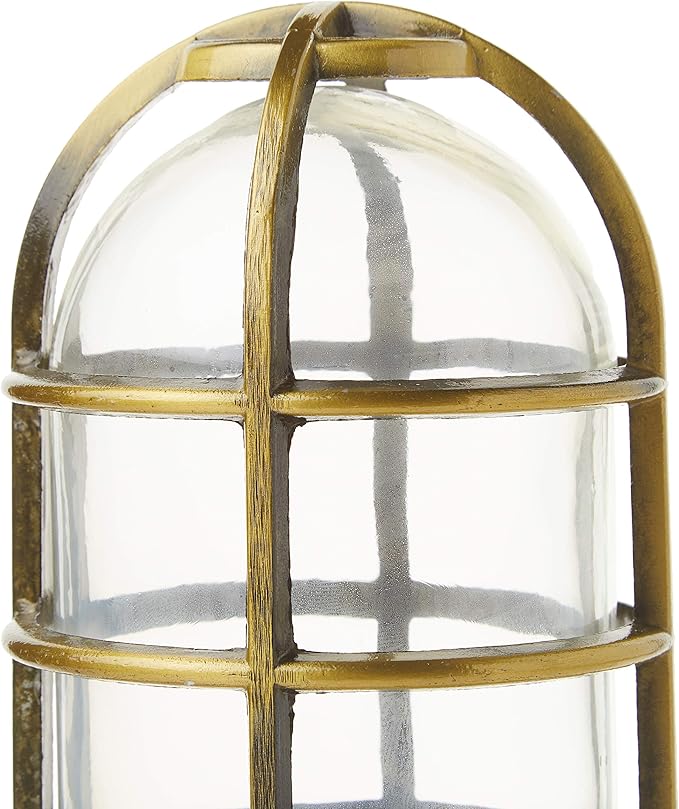 Woods L1706AB Vandal Resistant 150W Incandescent Security Light; Ceiling Mount; Antique Brass
