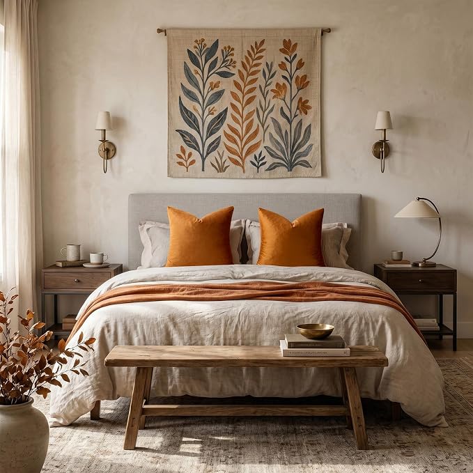 GIGIZAZA Orange Velvet Pillow Covers 24x24 Decorative Pillows Pack of 2 | Throw - Image 7