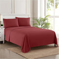 Twin Sheets - Breathable Luxury Sheets with Full Elastic & Secure Corner Straps Built In - 1800 Supreme Collection Extra Soft Deep Pocket Bedding Set, Sheet Set, Twin, Burgundy