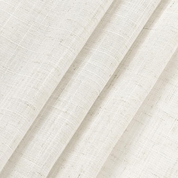 Linen Textured Half Curtains for Windows Back Tab Rod Pocket Window Toppers - Image 7