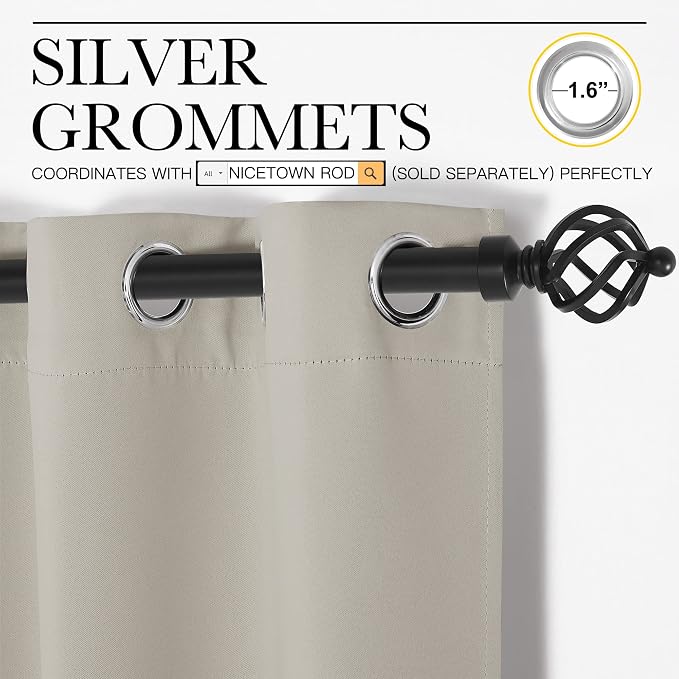 NICETOWN Kitchen Curtains for Decoration, Thermal Insulated Grommet Room - Image 2