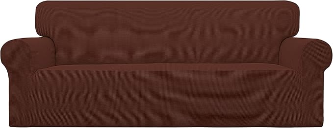 Easy-Going Stretch Oversized Sofa Couch Slipcover Washable Coffee | 1-Piece by Easy-Going