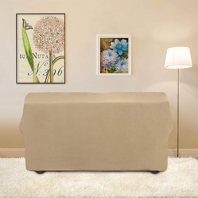 Easy-Going Stretch Loveseat Couch Covers Washable Sand | 1-Piece Loveseat Covers - Image 4