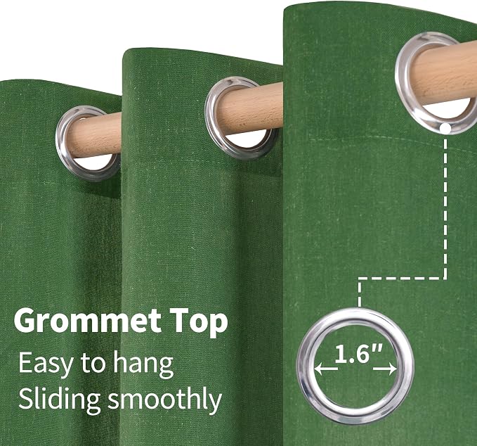YoungsTex Forest Green Linen Curtains - Image 6