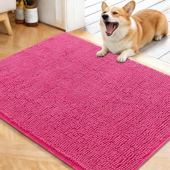 OLANLY Dog Door Mat for Muddy Paws 40x32, Super Absorbent Chenille Mud Mat | by OLANLY