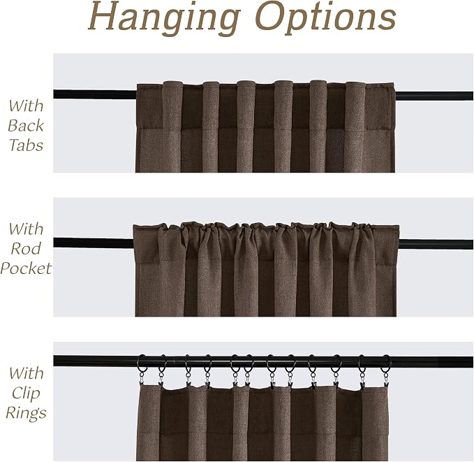RYB HOME Linen Semi Sheer Curtains - Image 5