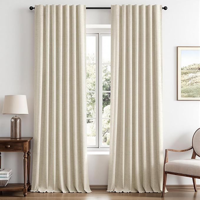 MIULEE 100% Blackout Linen Curtains by MIULEE