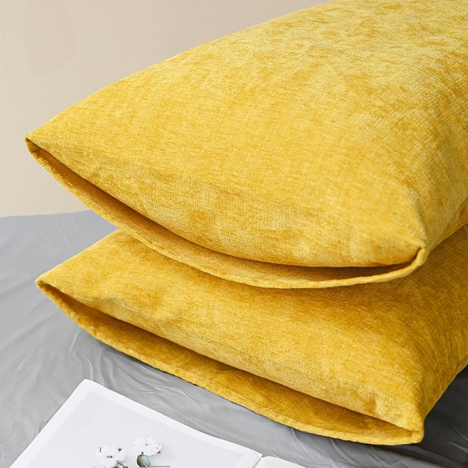 CaliTime Decorative Throw Pillow Covers 26 X 20 Inches Mustard Yellow | Pack of - Image 4