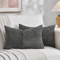 Fancy Homi 2 Packs Dark Gray Lumbar Decorative Throw Pillow Covers 16x26 Inch by Fancy+Homi