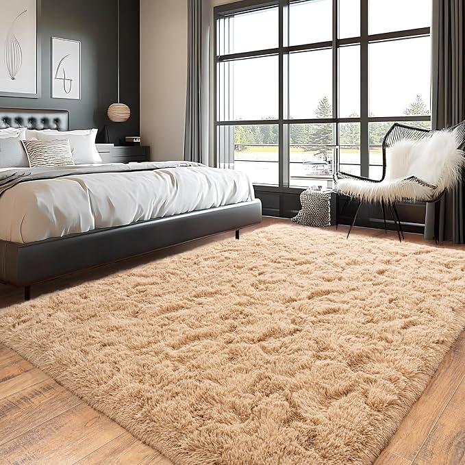 Pionblank Large Rug for Living Room 6x9, Modern Soft Shag Area Rug, Camel | - Image 3