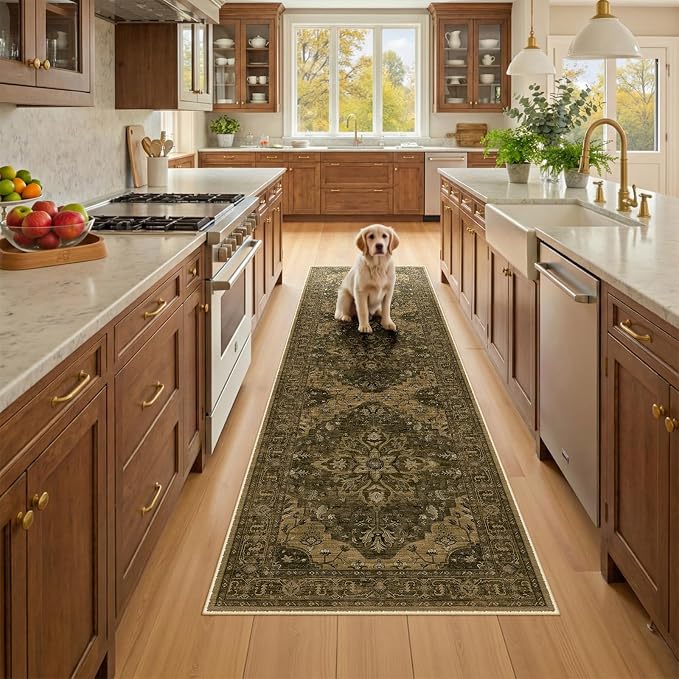 RELEANY Washable Area Rug, Runner 2'x8', Water Repellent, Pet Friendly by RELEANY