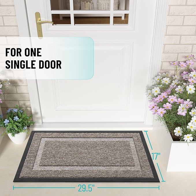 OLANLY Front Door Mat Outside 29.5x17, All-Season Heavy-Duty Rubber Doormat | - Image 2