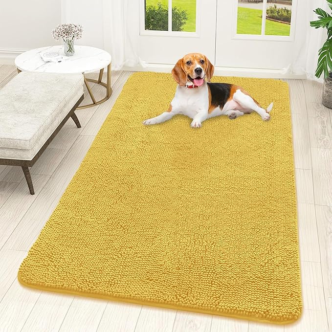OLANLY Dog Door Mat for Muddy Paws 59x32, Super Absorbent Chenille Mud Mat | by OLANLY