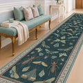 Vintage Green Runner Rug for Hallway 3x12, Washable Foldable Boho Carpet for by HazoHaus