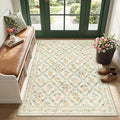 PLHXFR Area Rug Living Room: 3x5 Floral Washable Boho Carpet Beige Multi | by PLHXFRSoftAreaRugs
