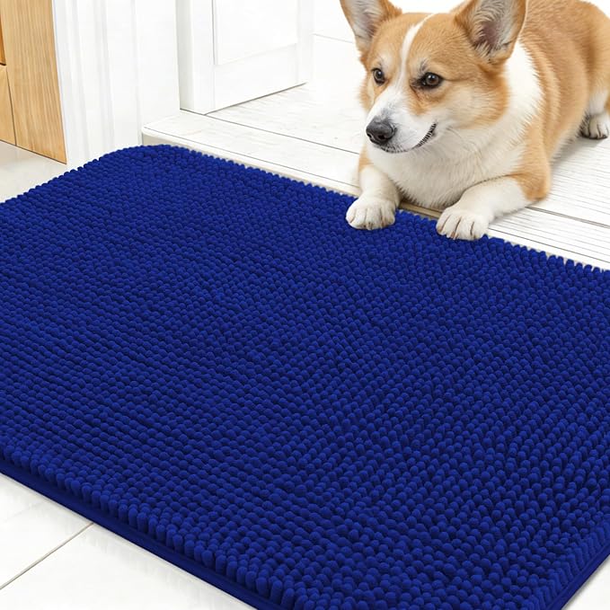 OLANLY Dog Door Mat for Muddy Paws 24x16, Super Absorbent Chenille Mud Mat | by OLANLY
