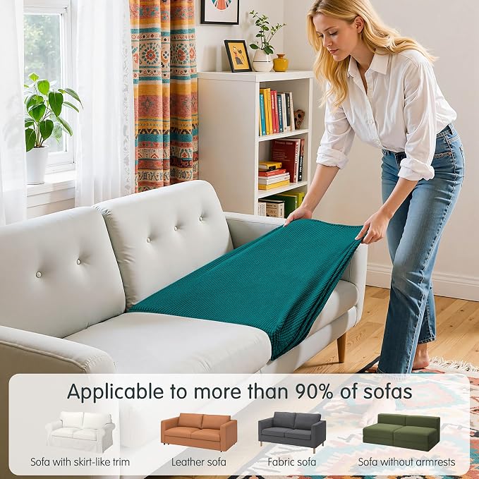 Hokway Stretch Couch Cushion Covers, 2 Piece Individual Sofa Cushion - Image 4
