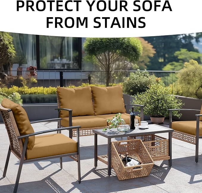 14PCS Patio Cushion Covers, Patio Furniture Couch Seat Slipcovers | Washable - Image 3