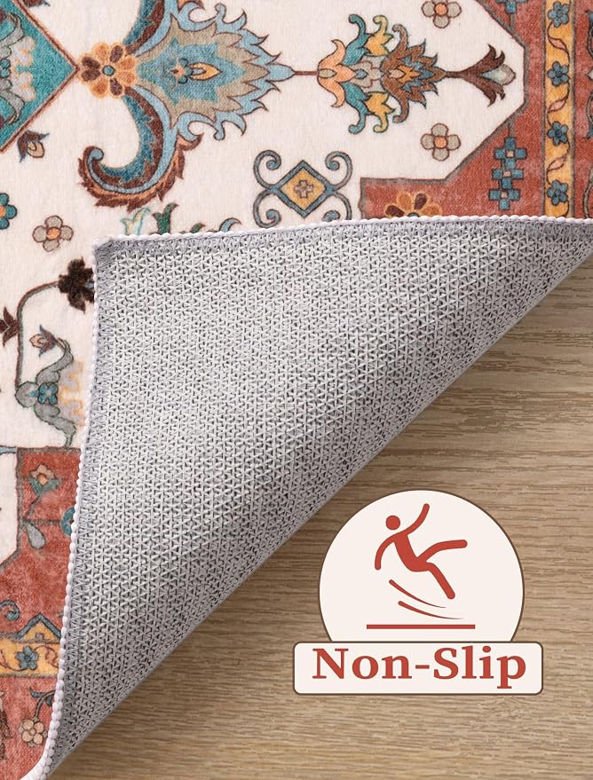 SERISSA 2x5 Washable Non Slip Boho Runner Rug - Image 3
