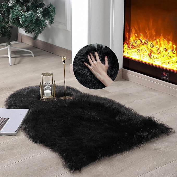 linmopm Faux Fur Sheepskin Rug, 2x3 ft | Shag Fluffy Fuzzy, High-Density Cushion by Limopmfauxfurproducts