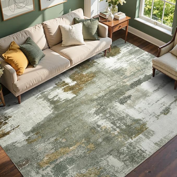 5x7 Ft Area Rugs for Living Room, Soft Non-Slip Washable Rugs Modern Abstract by Cuzwlovita