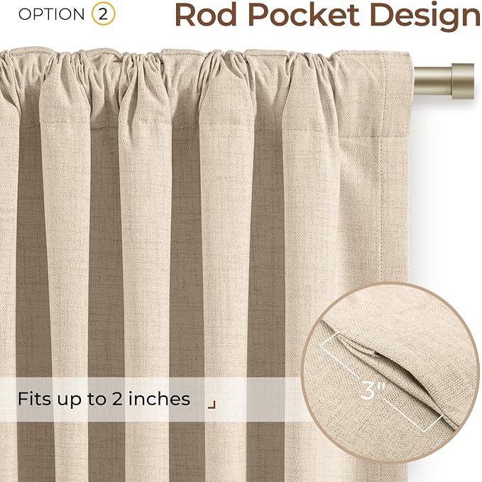 INOVADAY 100% Blackout Linen Curtains - Image 4