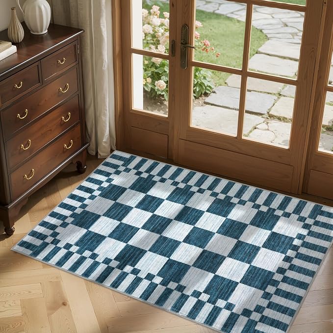 GarveeHome Checkered Washable 2x3 Rug Small Area Rugs Non-Slip - Image 4