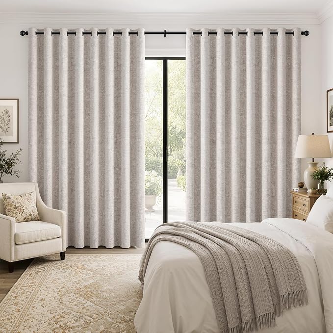 MIULEE Extra Wide 100% Blackout Linen Curtains - Image 4