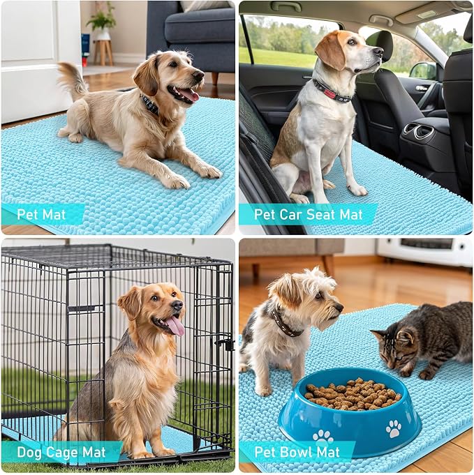 OLANLY Dog Door Mat for Muddy Paws 30x20, Super Absorbent Chenille Mud Mat | - Image 7