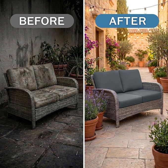 Waterproof Outdoor Cushion Covers, Stretch Patio Slipcovers | UV Resistant - Image 4