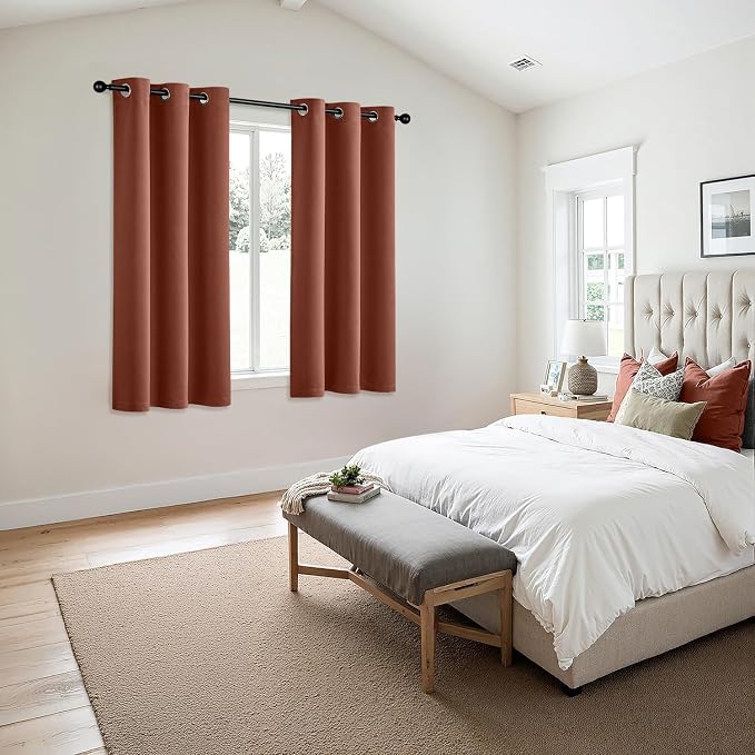 MIULEE Fall Blackout Curtains for Bedroom 2 Panels 40"x54" Long Terracotta | - Image 6