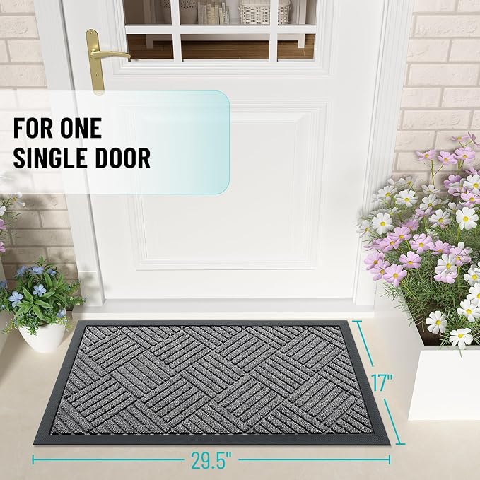 OLANLY Front Door Mat Outside Entrance, Waterproof Heavy-Duty Doormat | 29.5x17 - Image 2