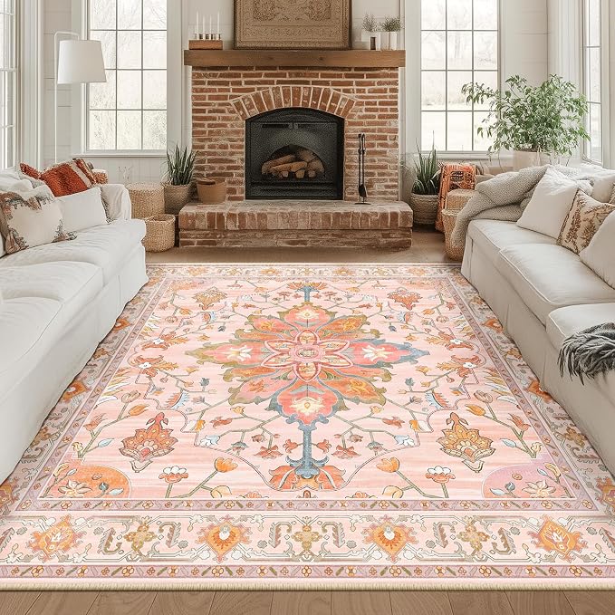 RELEANY Washable Area Rug, Square 8'x8', Water Repellent, Pet Friendly by RELEANY