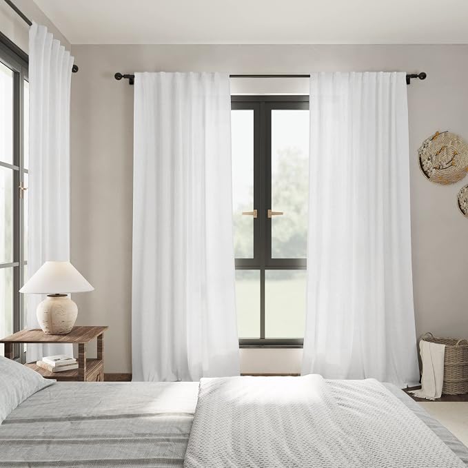 White Linen Curtains 84 inches Long - Image 7